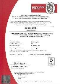 Bureau Veritas ISO 9001:2015 certificate, UKAS