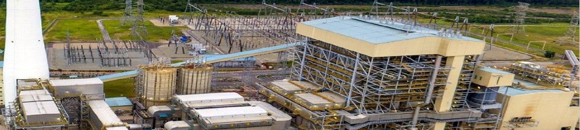 Aerial view of the Tanjung Bin 4 coal-fired power plant site where MCC carried out electrical and telecommunications works