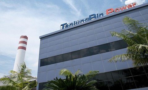 Tanjung Bin Power building with chimney stack